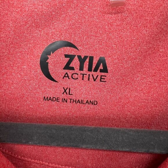 Zyia Active Red Gray Performance Polo Mens XL - Picture 2 of 7
